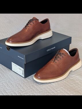 NiB Cole Hann Men's OriginalGrand Cityspectre Wingtip Oxfords Brown Size 11 (319